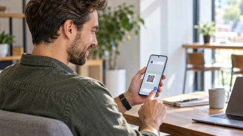 inviare un codice QR tramite testo su Android
