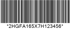 Codice 39 VIN Barcode