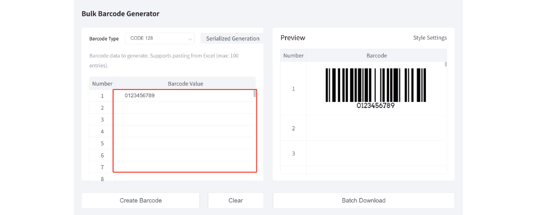 bulk barcode generation.gif generazione di codici a barre in massa.gif