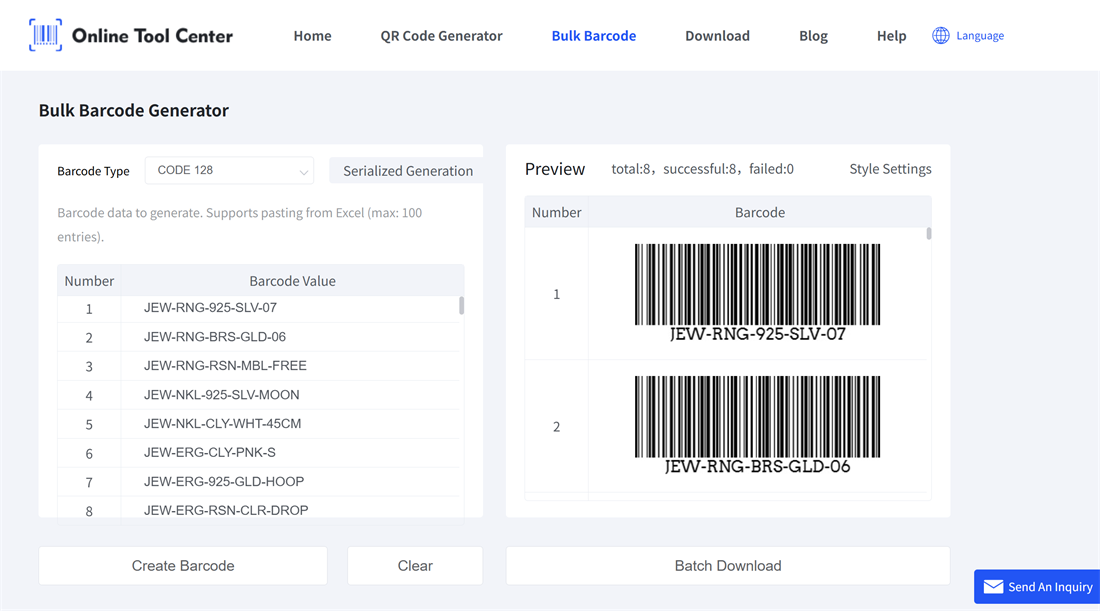 barcode generatio generazione codice a barre
