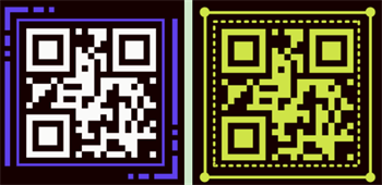 Codice QR su sfondo nero