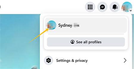 clicca sulla foto del profilo su facebook