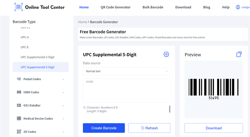 UPC supplementare a 5 cifre