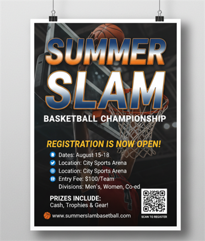 Registrazione torneo di basket con codice QR