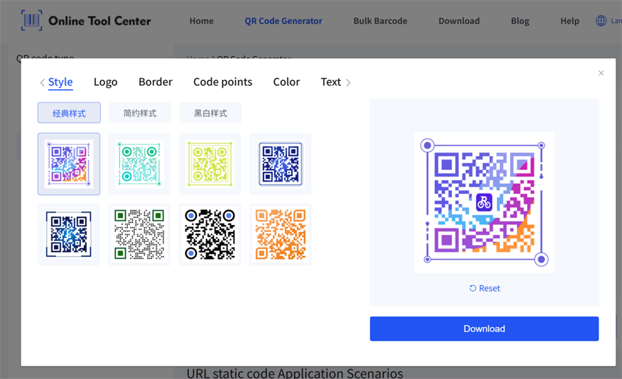 stile di codice QR personalizzato
