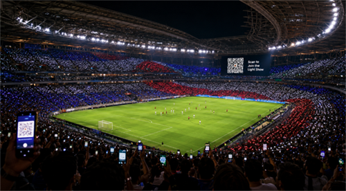 World Cup QR code light show Coppa del Mondo QR code light show
