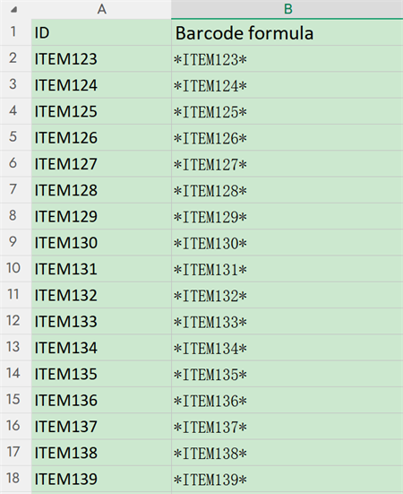 asset id excel ID dell'asset excel